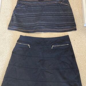 Athleta Striped Athletic Skirt Set in Navy and Gray and 1 Skirt in Black, XL